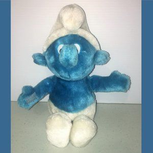 Vtg Plush Smurf Peyo 1981 Wallace Berrie 12 inch Stuffed Animal Blue